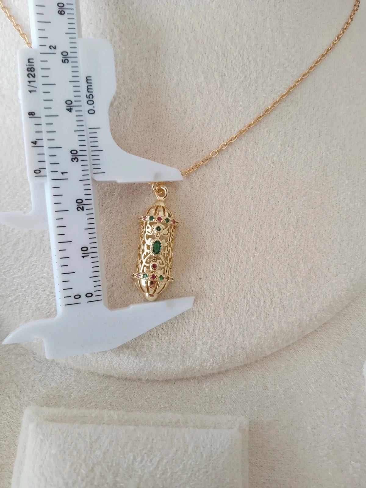 Collier pendentif talisman acier inoxydable doré – photo 2